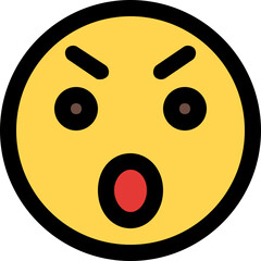 angry expression with open mouth chat emoticon