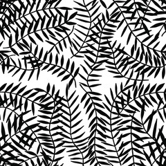 tropical leaves seamless pattern. eps10 vector illustration. hand drawing