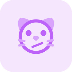 Confused cat facial expression emoji for instant messenger