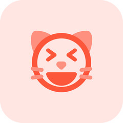 Cat squint with grinning at same time