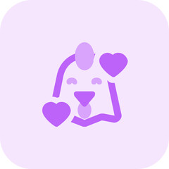 Happy Chicken with hearts revolving around emoji