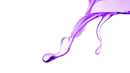 Splash of thick purple liquid. 3d illustration, 3d rendering.