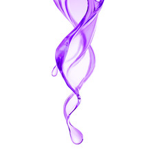 Splash of thick purple liquid. 3d illustration, 3d rendering.