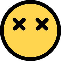 Obraz premium dead emoticon with eyes crossed resembling dead emoji