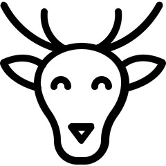 Xmas reindeer decorative sticker isolated on white background