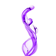 Splash of thick purple liquid. 3d illustration, 3d rendering.