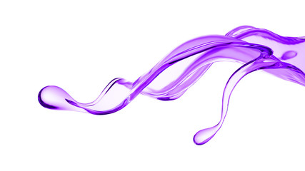 Splash of thick purple liquid. 3d illustration, 3d rendering.