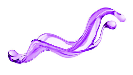 Splash of thick purple liquid. 3d illustration, 3d rendering.