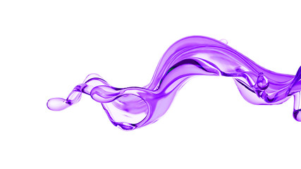 Splash of thick purple liquid. 3d illustration, 3d rendering.