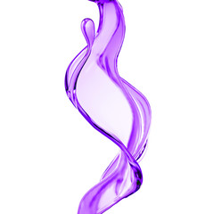 Splash of thick purple liquid. 3d illustration, 3d rendering.
