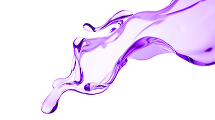 Splash of thick purple liquid. 3d illustration, 3d rendering.