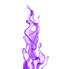 Splash of thick purple liquid. 3d illustration, 3d rendering.