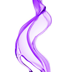 Splash of thick purple liquid. 3d illustration, 3d rendering.
