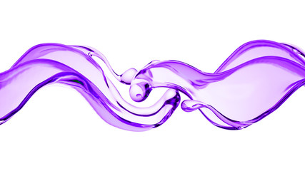 Splash of thick purple liquid. 3d illustration, 3d rendering.