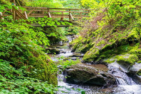 Sichere Holzbr&uuml;cke &uuml;ber den Ehrbach im Hunsr&uuml;ck