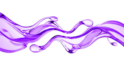 Splash of thick purple liquid. 3d illustration, 3d rendering.