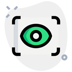 Preview with eye logotype for camera viewfinder