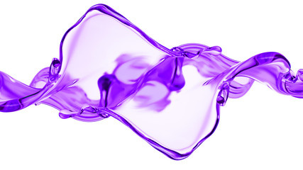 Splash of thick purple liquid. 3d illustration, 3d rendering.