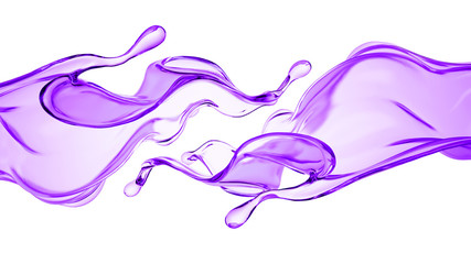 Splash of thick purple liquid. 3d illustration, 3d rendering.