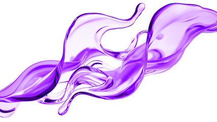 Splash of thick purple liquid. 3d illustration, 3d rendering.