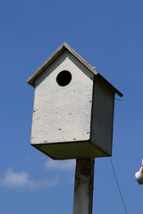 Ein Holzvogelhaus