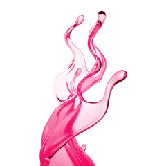 Splash of thick pink fluid. 3d illustration, 3d rendering.