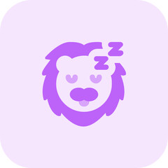 Sleeping lion emoticon pictorial representation shared on messenger