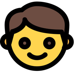 little boy face pictorial representation with smile emoji