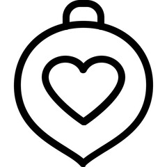 Love - heart shape christmas decorative hanging bauble