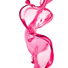 Splash of thick pink fluid. 3d illustration, 3d rendering.