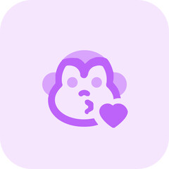 monkey blows a kiss pictorial representation emoticon