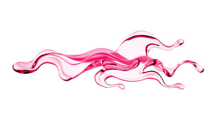 Splash of thick pink fluid. 3d illustration, 3d rendering.