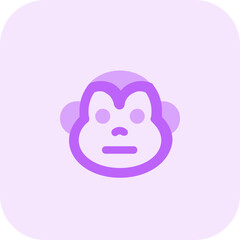 Neutral monkey face emoji with flat mouth expression