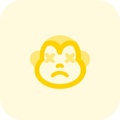 Relaxed and neutral monkey facial expression emoticori