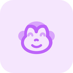 Happy smiling monkey face with eyes closed emoji