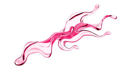 Splash of thick pink fluid. 3d illustration, 3d rendering.