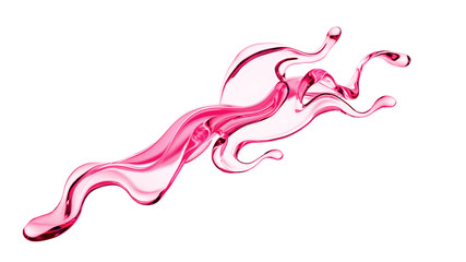 Splash of thick pink fluid. 3d illustration, 3d rendering.