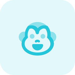 Happy smiling monkey face emoji for instant messenger