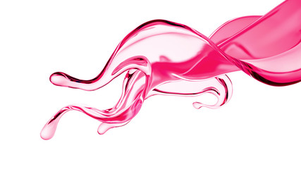 Splash of thick pink fluid. 3d illustration, 3d rendering.