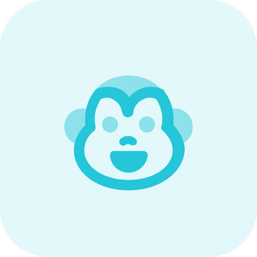 Happy smiling monkey face emoji for instant messenger