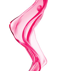 Splash of thick pink fluid. 3d illustration, 3d rendering.