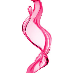 Splash of thick pink fluid. 3d illustration, 3d rendering.