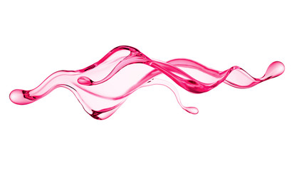 Splash of thick pink fluid. 3d illustration, 3d rendering.