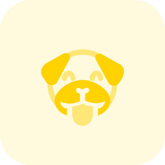 Happy smiling pug dog face with tongue-out emoji