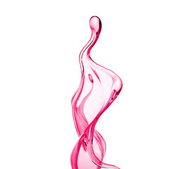 Splash of thick pink fluid. 3d illustration, 3d rendering.