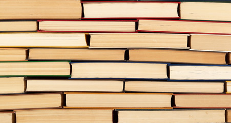 abstract texture from stacks of various hardback books