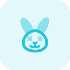 rabbit in neutral stage with eyes crossed