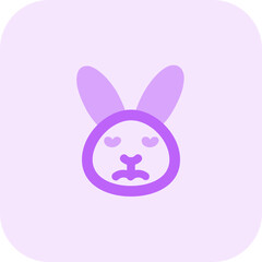 Sad face pictorial representation rabbit emoji for chat