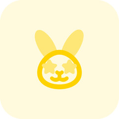 star stuck on eyes of rabbit emoticon
