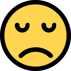 pictorial representation of sad face emoticon layout